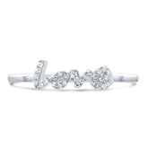 0.07ct 14k White Gold Diamond "Love " Ring